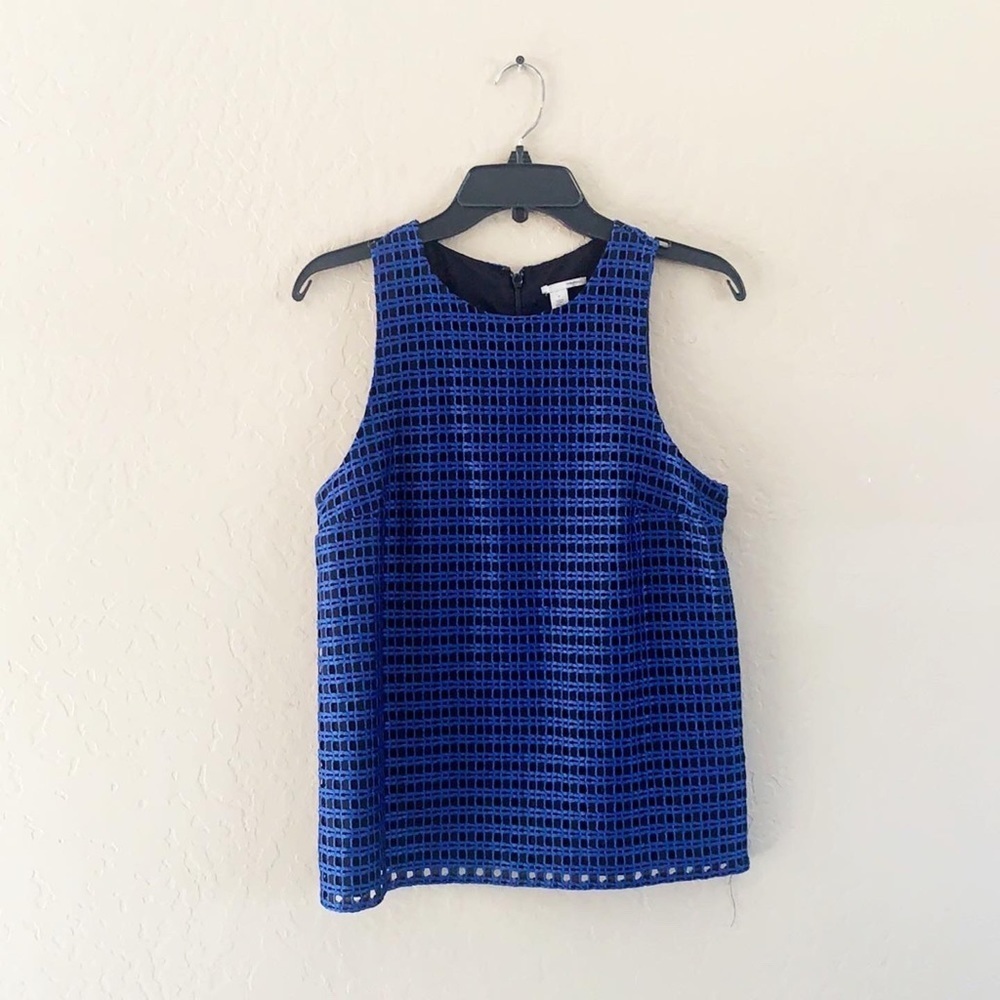 🌿Final Sale Halogen Blue and‎ Black Sleeveless Top